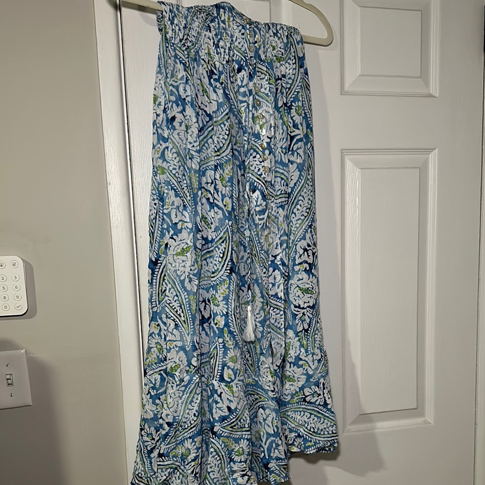 NWT Christian Siriano Paisley Blue Maxi Skirt
